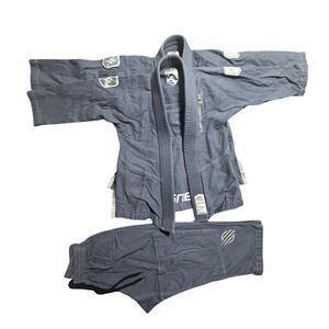 Sanabul Kids BJJ Gi Blue Brazilian Jiu Jitsu Uniform K1 Martial Arts 2 top 1 bot